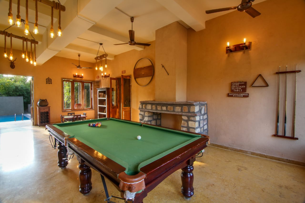 Nine-ball pool table in the games room